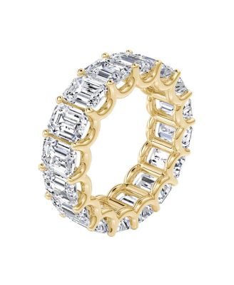 Eternity Band in 18K Gold, 8ctw Emerald Lab Grown Diamonds