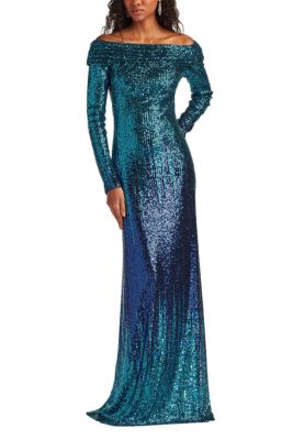 Vionne Off-Shoulder Sequin Gown