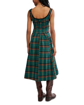 Freya Plaid Midi Dress