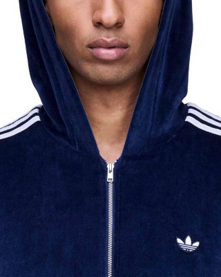 Velour Hooded Track Jacket