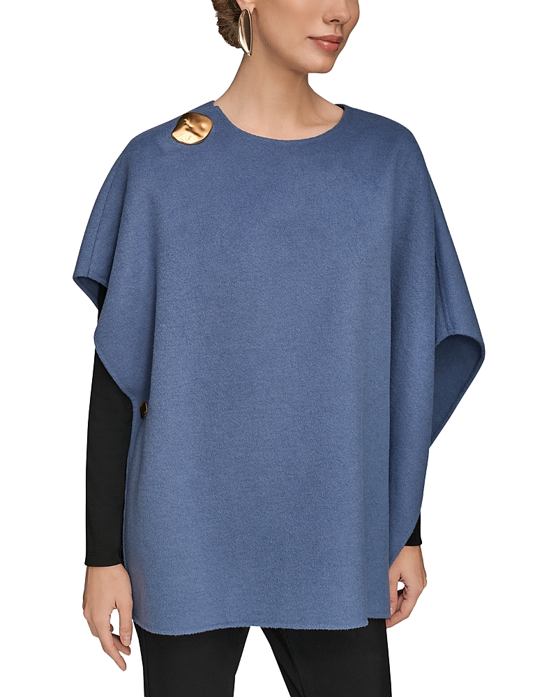 Donna Karan Pullover Cape In Blue