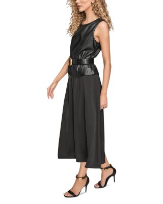 Mix Media Belted Dress
