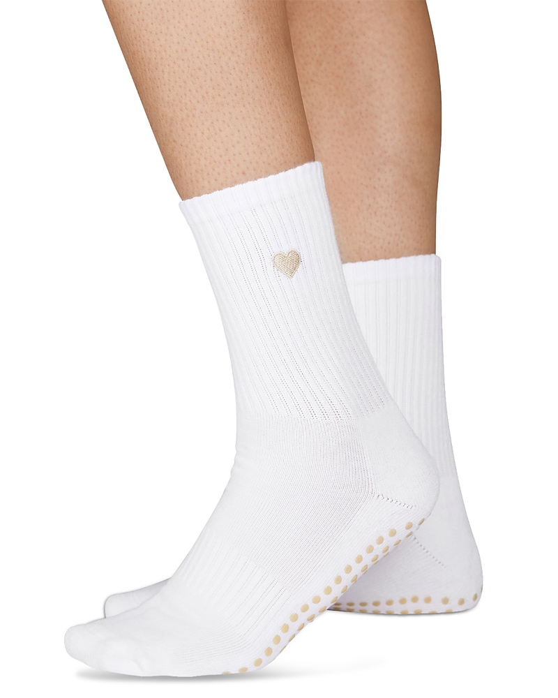 Souls. Beige Heart Grip Socks