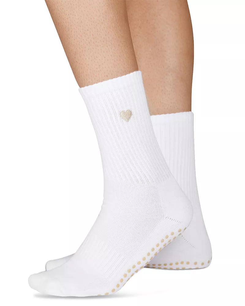 Souls. Beige Heart Grip Socks