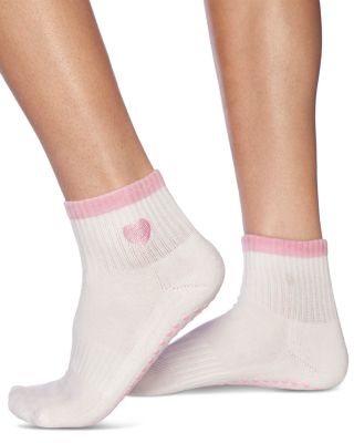 Pink Heart Grip Socks