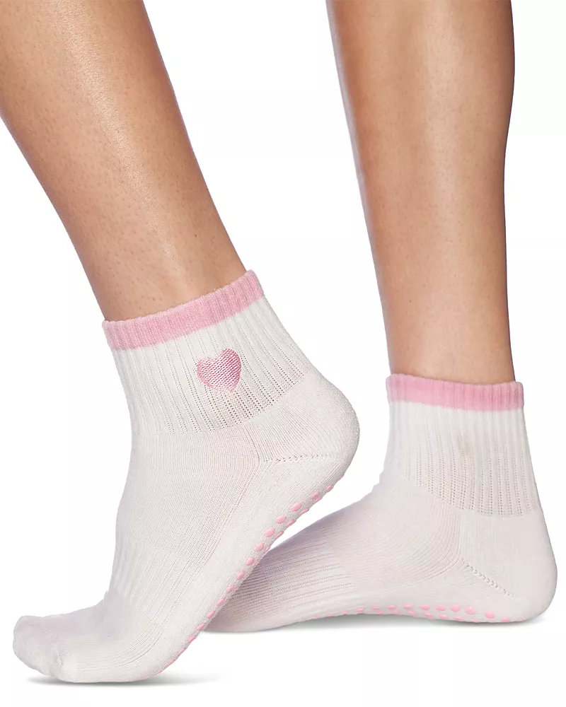 Souls. Pink Heart Grip Socks