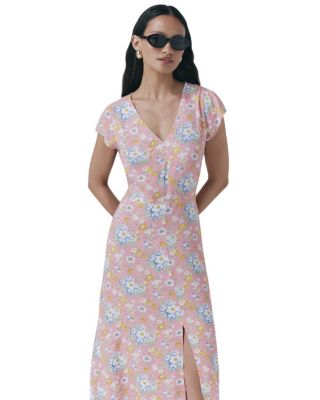 Blair Crepe Floral Sleeveless Midi Dress