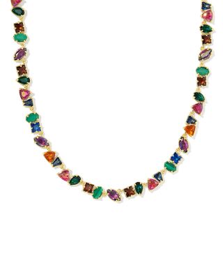 Isabelle Mixed Stone Tennis Necklace, 19"