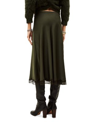 Cyla Lace Trim Midi Skirt