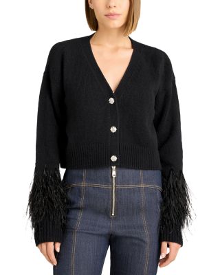 Bria Feather Trim Cardigan 
