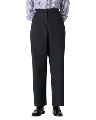 Side Pleat Tapered Trousers