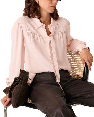 Tie Neck Crepe Blouse