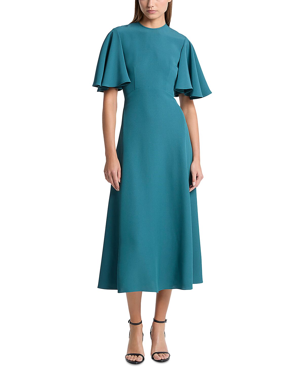 Michael Kors Collection Cady Crepe Flutter Sleeve Dress