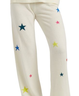  Women's Wool Cashmere Star Wide Leg Track Pants