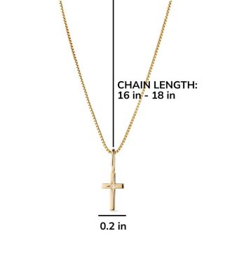 Solid Yellow Gold Lab Grown Diamond Cross Necklace