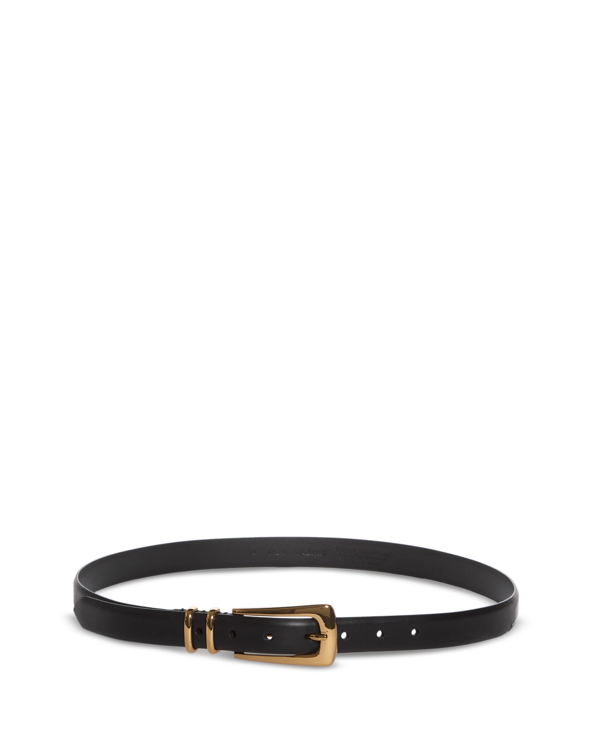 Elongated Buckle Leather Belt