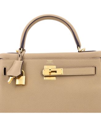 Kelly 28 Handbag Light Togo with Gold Hardware
