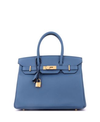 Birkin 30 Handbag Blue Epsom with Gold Hardware