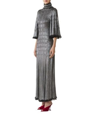 Midi Dress in Metallic Viscose