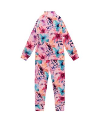 Girls' Two-Piece Flower Thermal Underwear Set - Big Kid