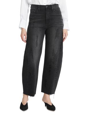 Parker x Jingle High Rise Ankle Barrel Jeans in Black