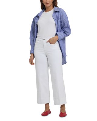 Petites Teresa Wide Leg Ankle Jeans in Optic White
