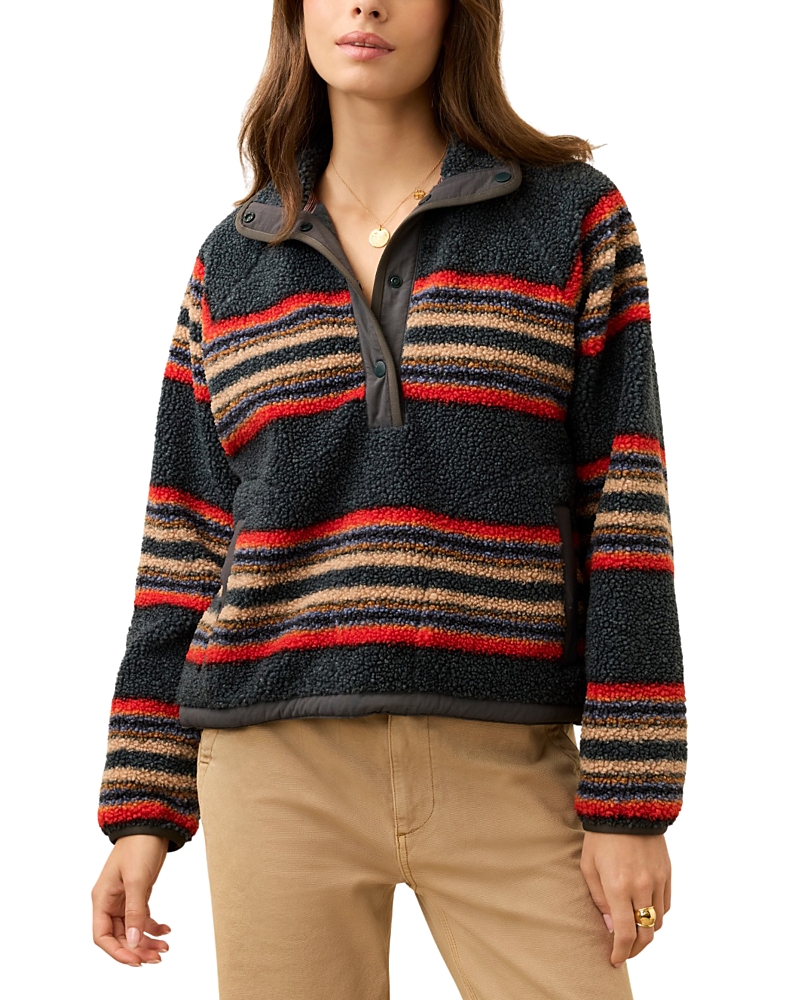 Faherty Fireside Fleece Popover Sweater In Multi