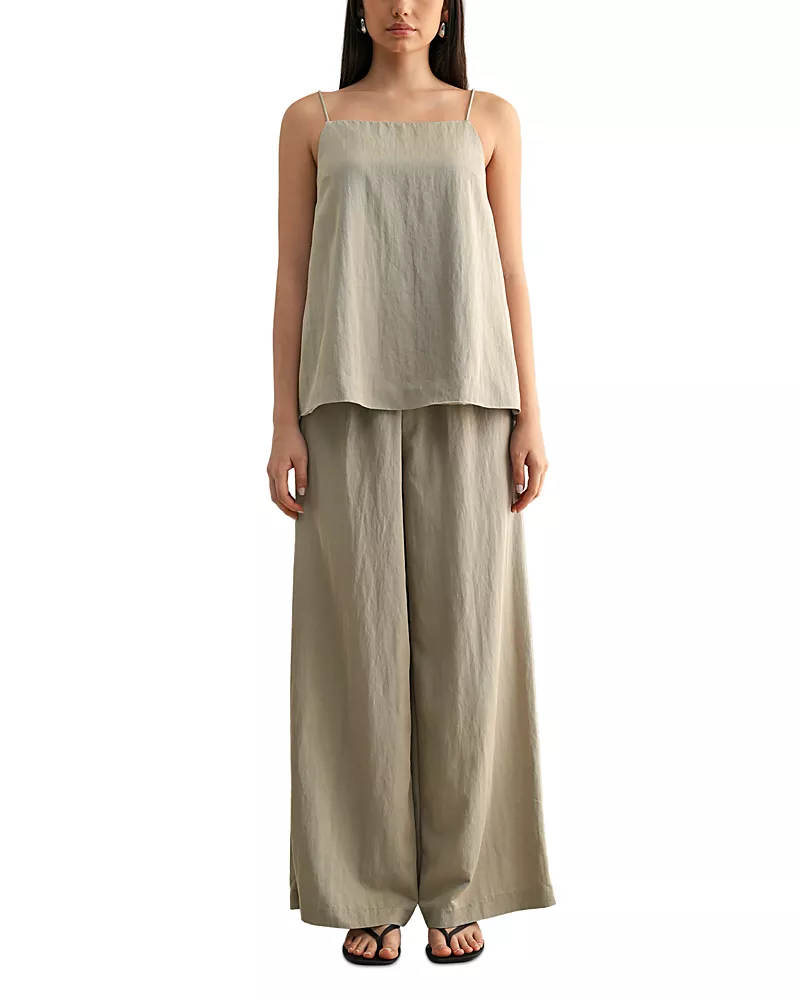 Mable Side Slit Tunic Top & Wide Leg Pants