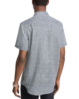 Classic Linen Vine Print Button Down