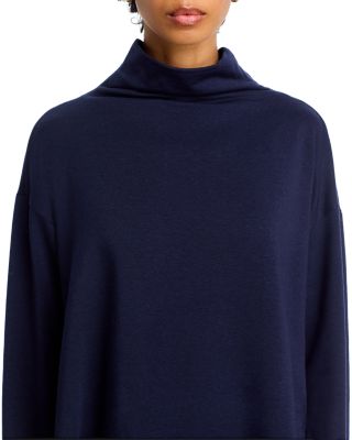 Cozy Brushed Terry Funnel Hug Neck Box Top