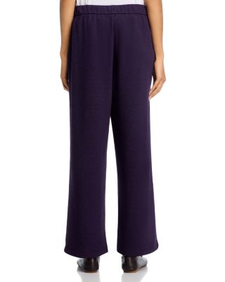Waffle Double Knit Wide Ankle Pants with Drawstring