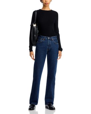 Rib Knit Long Sleeve Striped Sweater