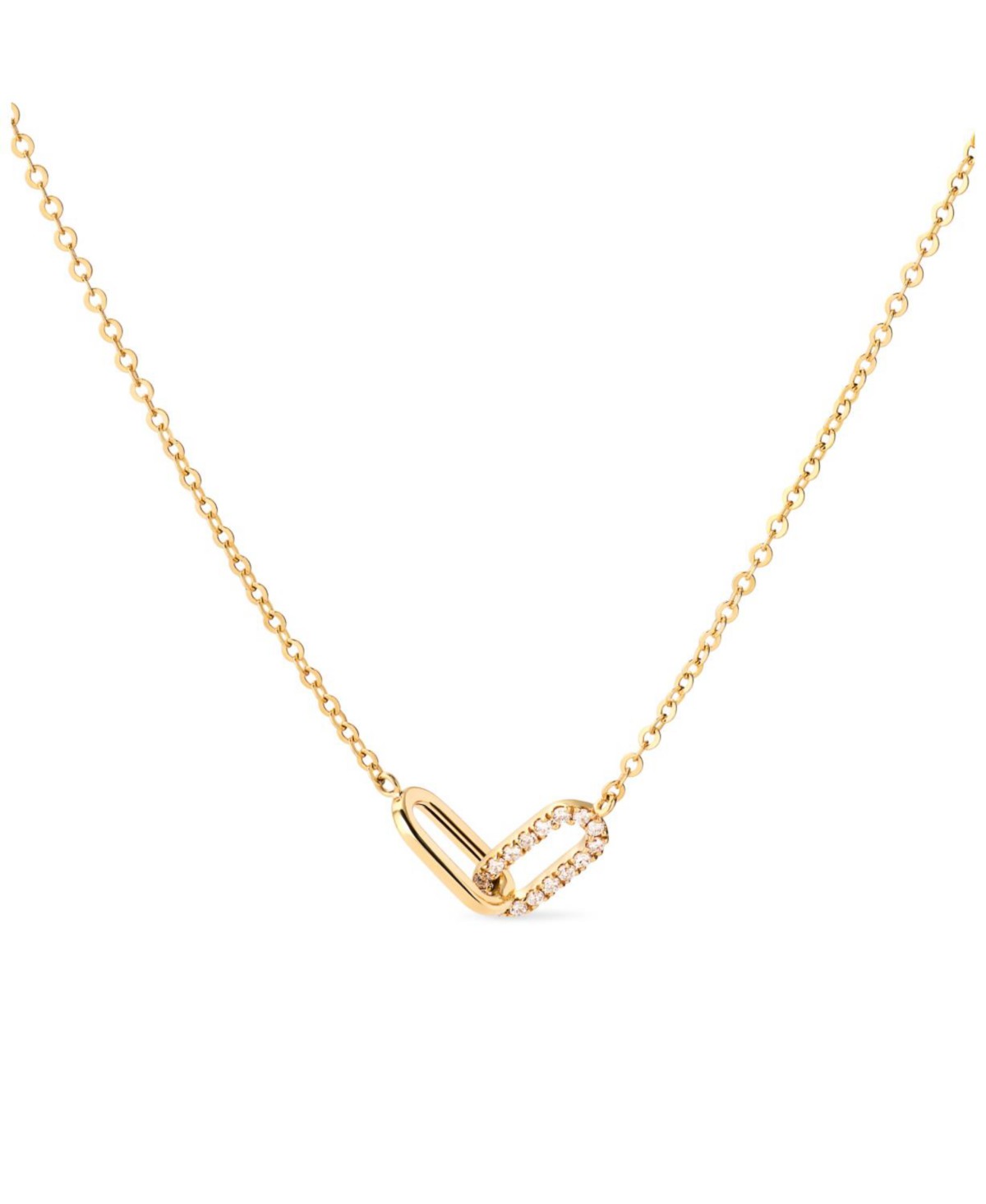 Solid Yellow Gold Lab Grown Diamond Link Necklace