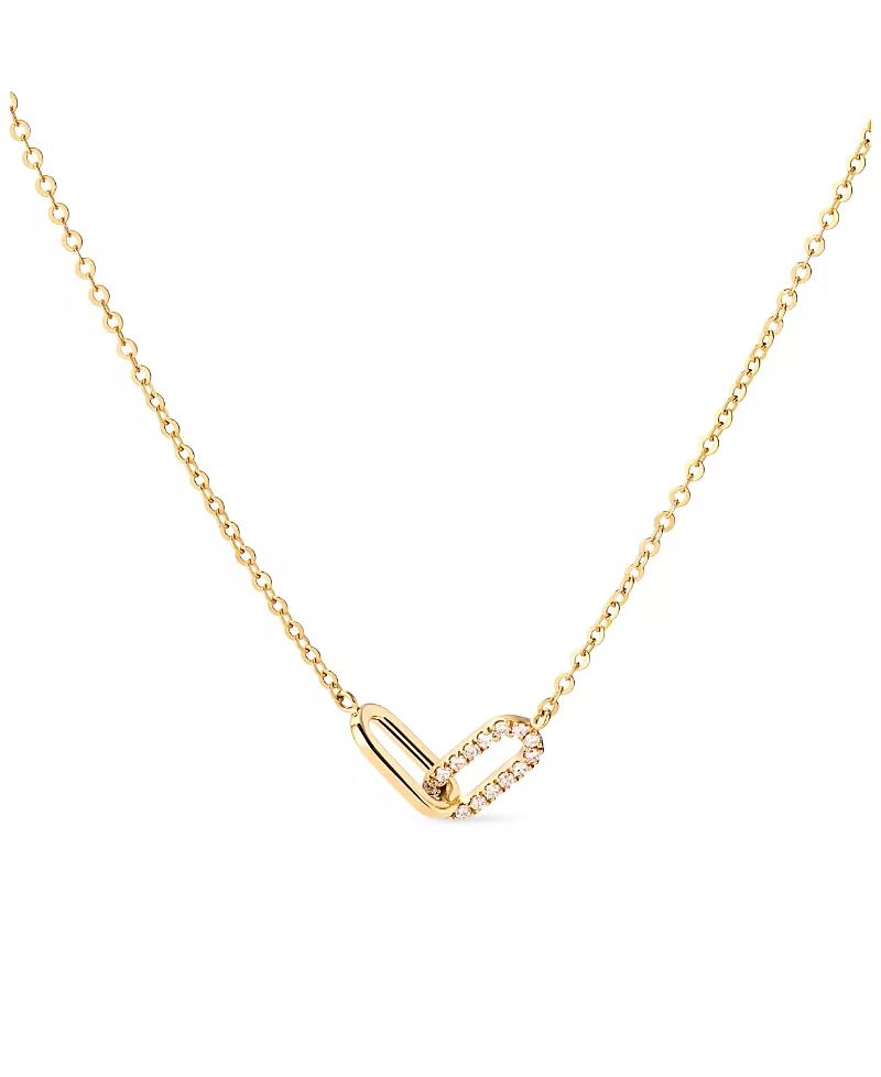 Ana Luisa Solid Yellow Gold Lab Grown Diamond Link Necklace
