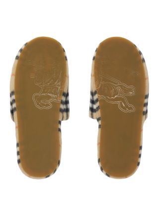 Check Wool Blend Slippers