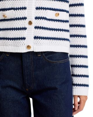 Stripe Button Front Cardigan