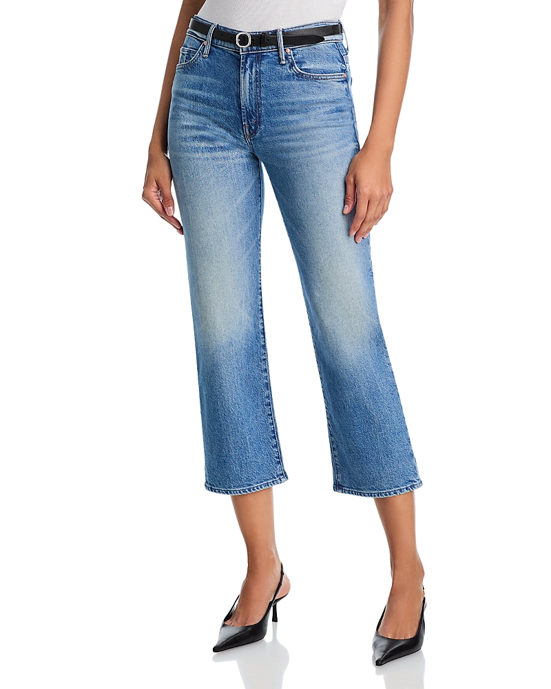 Mother Lil Kick It High Rise Cropped Flare Jeans in Birds Gone