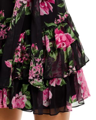 Floral Short Sleeved Mini Dress - Exclusive