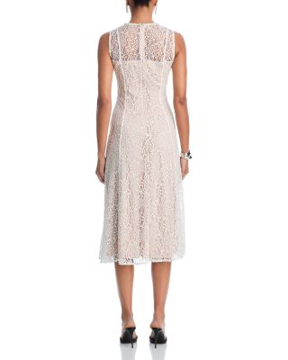 Lace Faux Pearl Trim Midi Dress - Exclusive