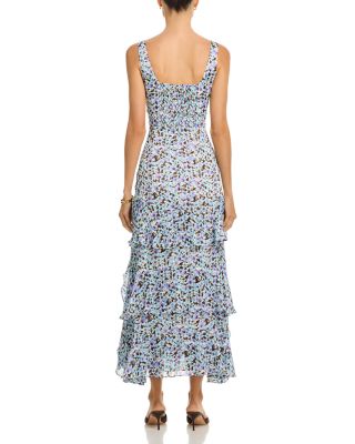 Sleeveless Floral Metallic Maxi Dress - Exclusive