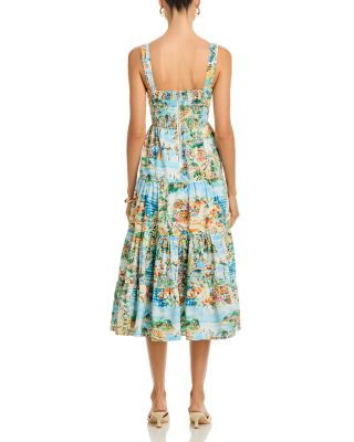 Sleeveless Vacation Scene Midi Dress - Exclusive