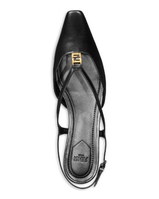 Women's Pointed Leather Slingback Flats