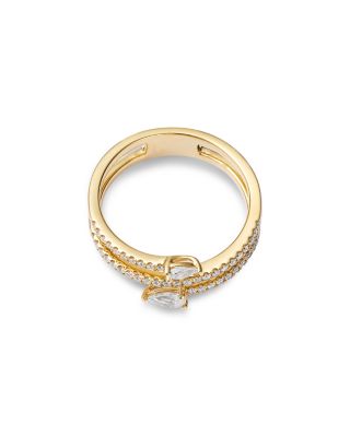 Diamond Bypass Ring in 14K Yellow Gold, 0.50 tcw