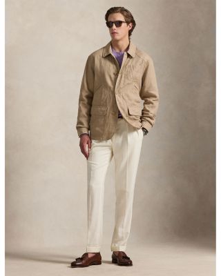 Linen Herringbone Utility Jacket