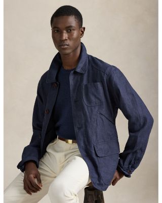 Linen Herringbone Utility Jacket