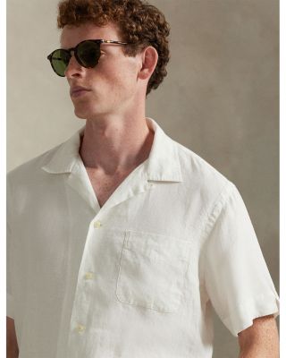 Classic Fit Slub Linen Camp Shirt