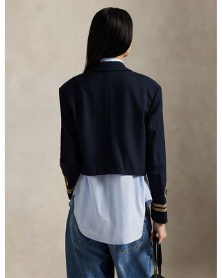Double Breasted Cropped Wool Jacket