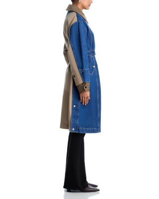 Denim Combo Trench Coat
