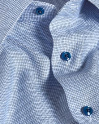 Trim Fit Cashmere Blend Twill Micro Check Dress Shirt