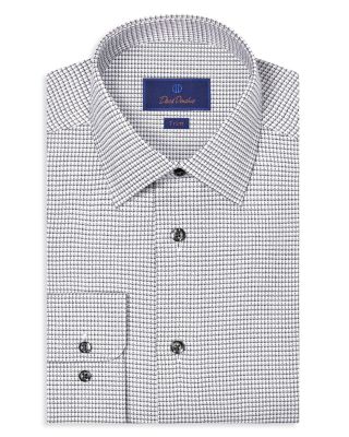 Trim Fit Micro Twill Check Dress Shirt